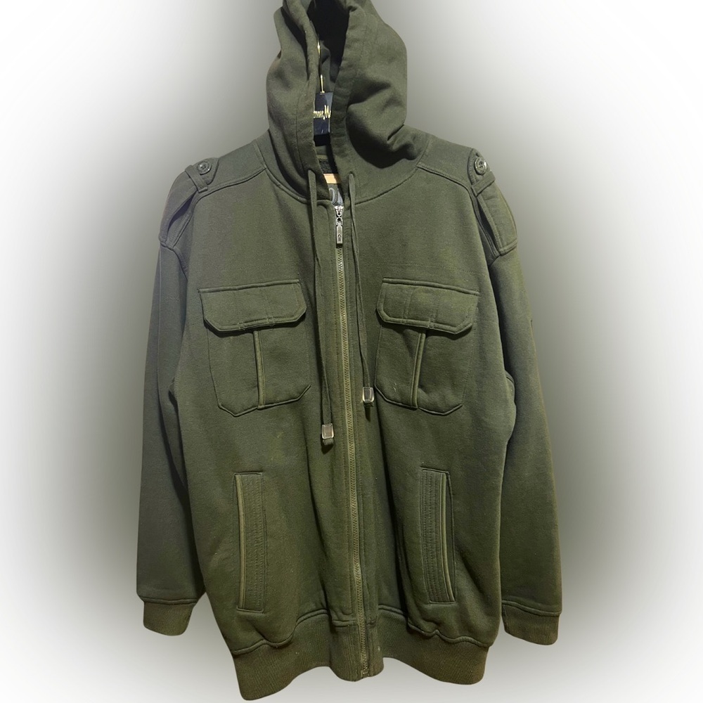 U.S Marines Heavy Duty Men’s Zip-Up Hoodie Olive Green Size XL